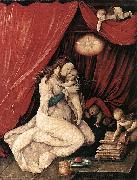 Hans Baldung Grien Virgin and Child in a Room oil painting artist